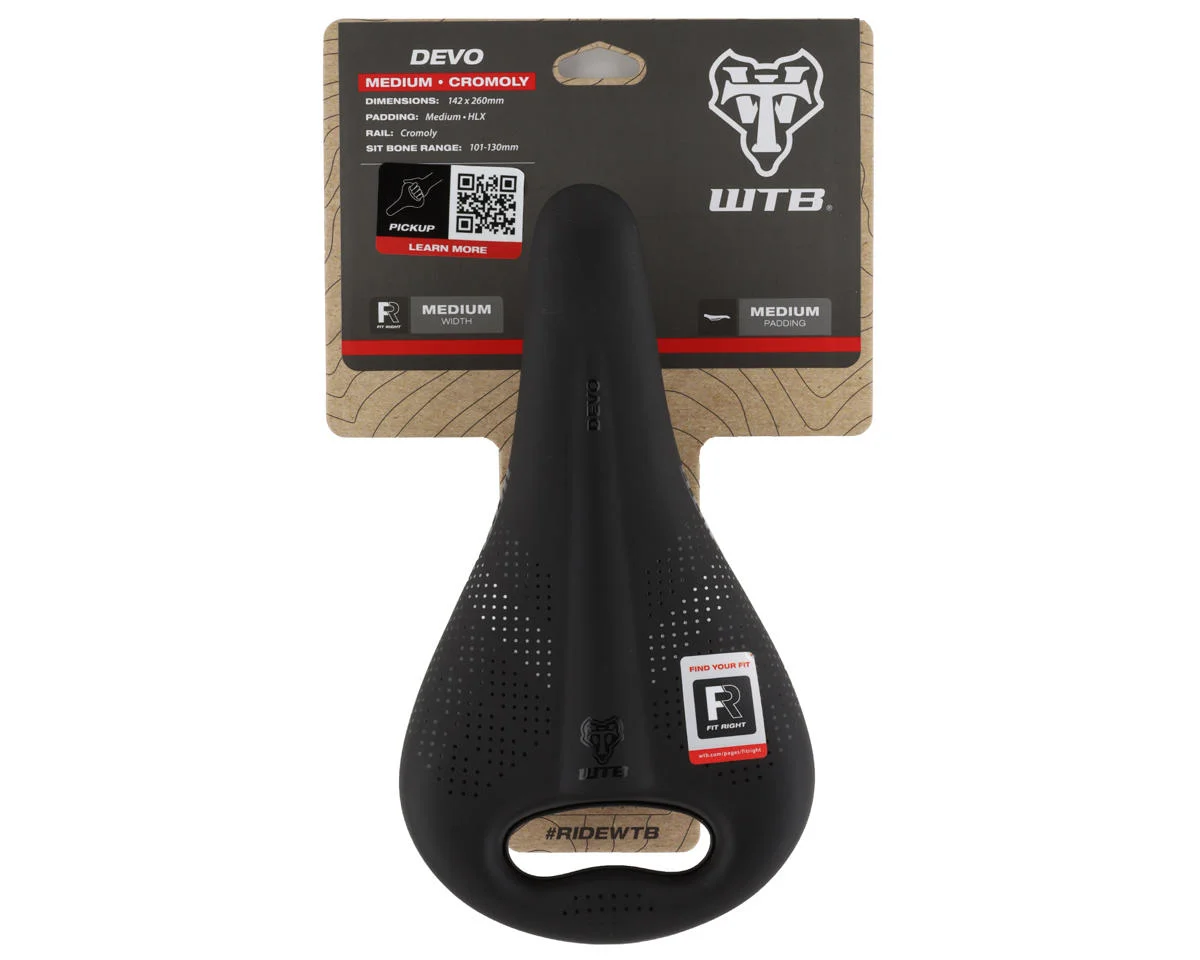 WTB Devo PickUp Saddle (Black) (Chromoly Rails) (M) (142mm) - view 5